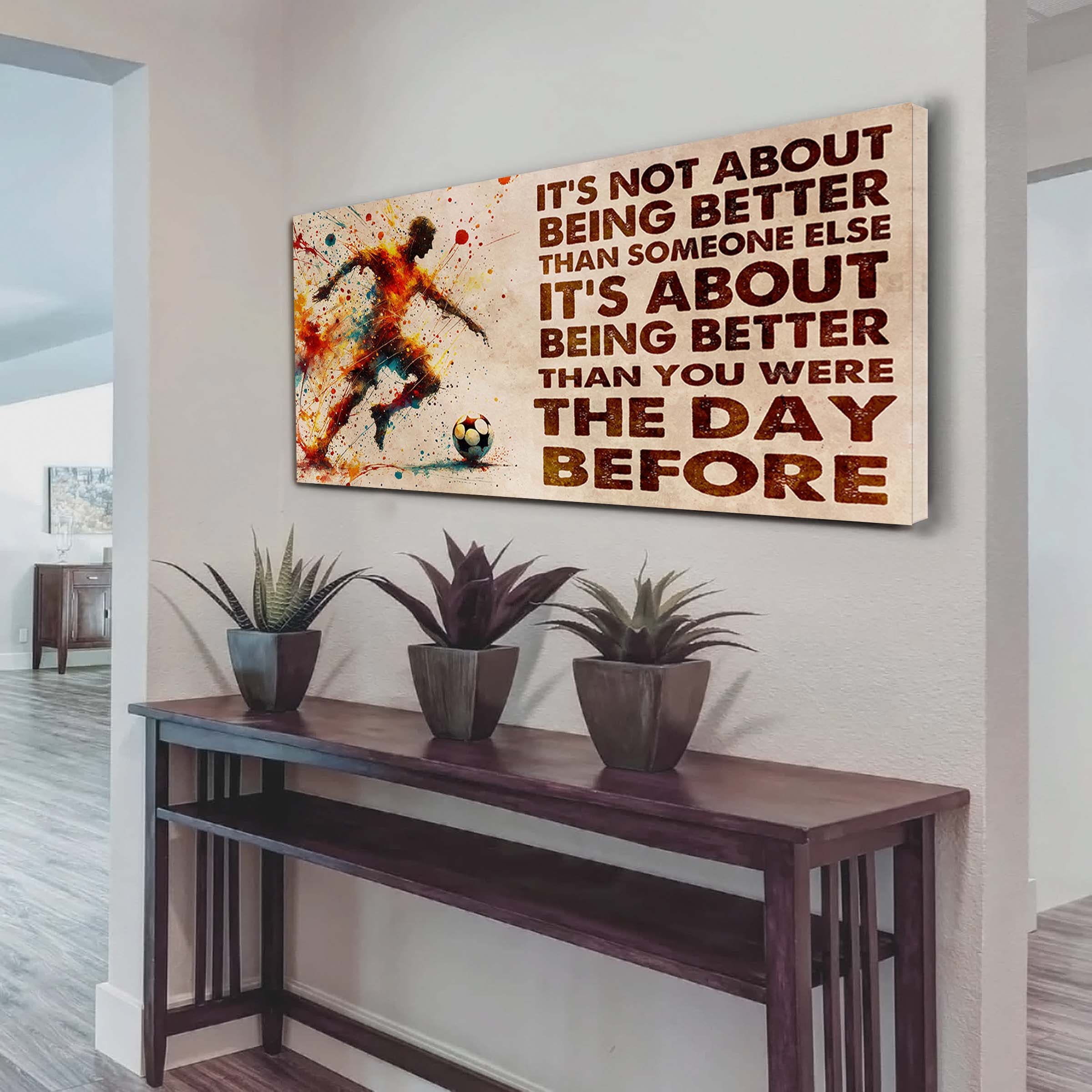 Water Color Basketball Poster Canvas It Is Not About Being Better Than Someone Else