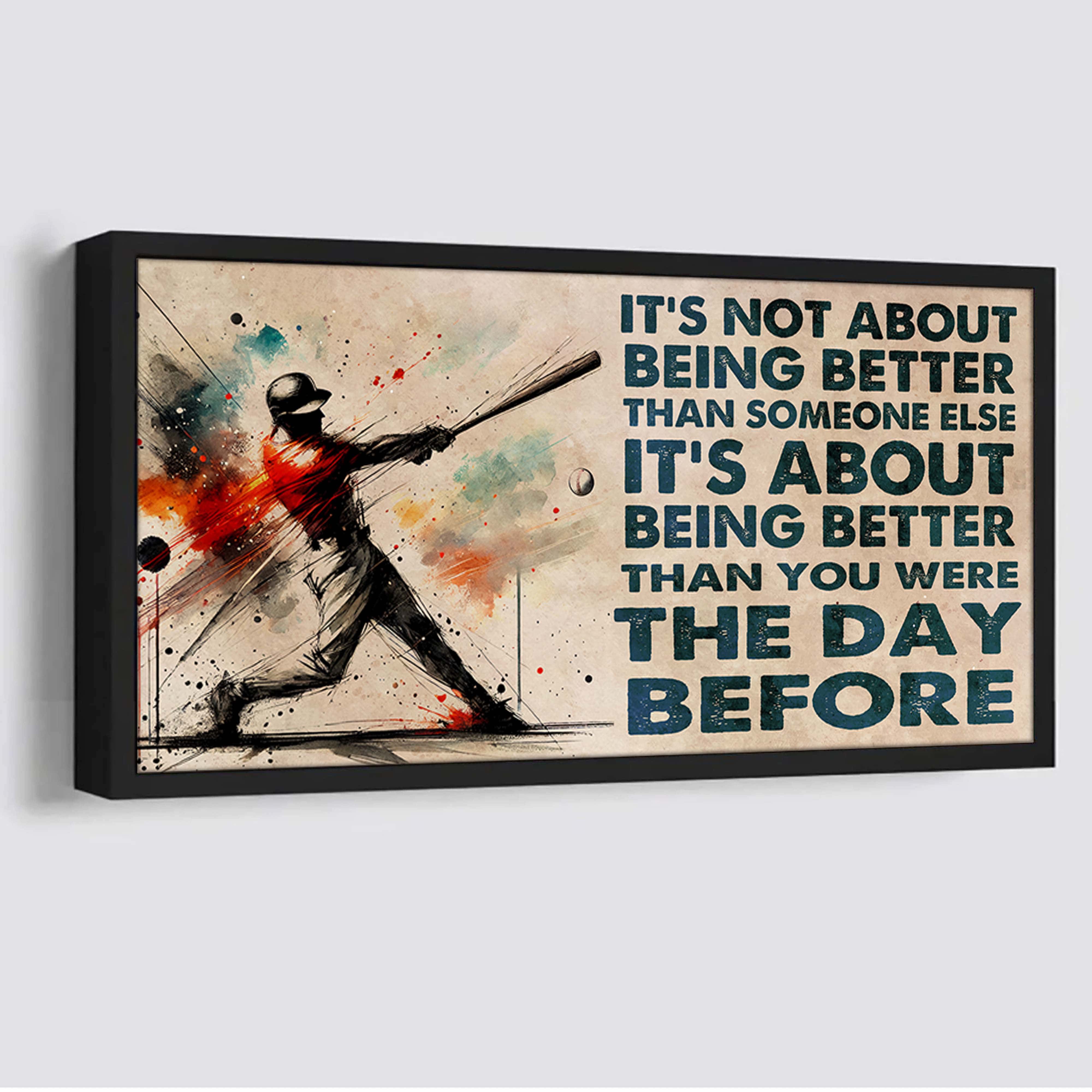 Water Color American Football Poster Canvas It Is Not About Being Better Than Someone Else