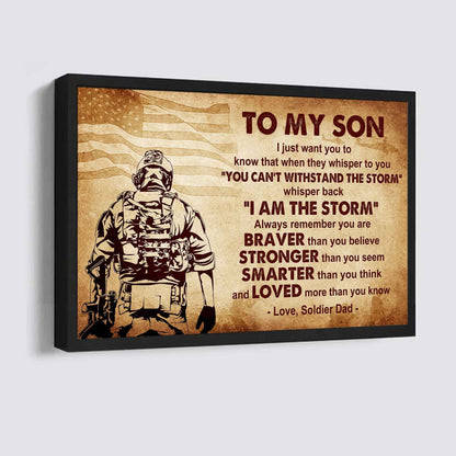 New Version Warrior Poster Canvas Whisper Back I'm The Storm From Dad To Son Gift For Your Son