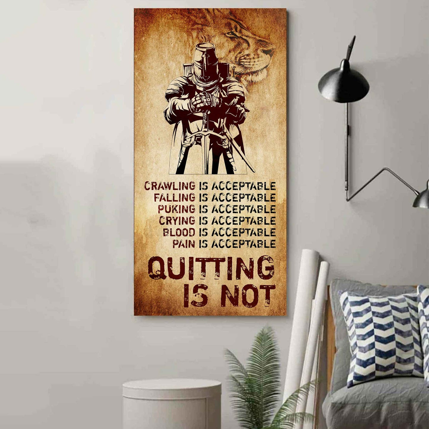 Warrior Quiting Is Not Poster Canvas Motivation Canvas Gift For You