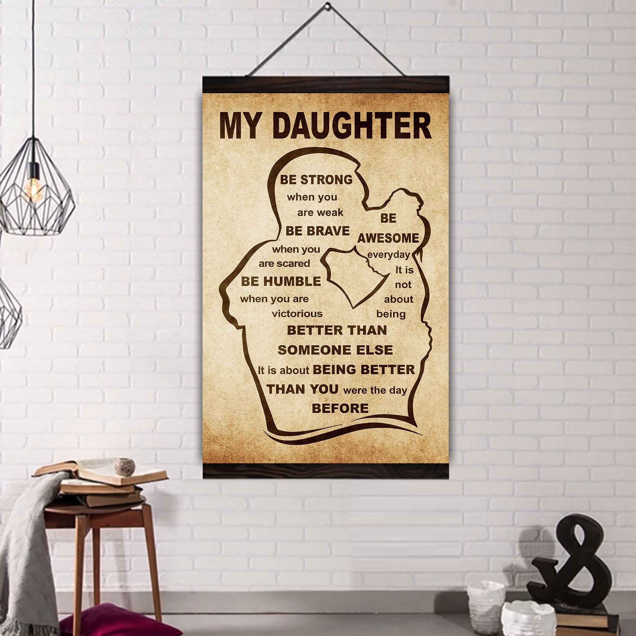 Personalized Family Poster Canvas Be Strong When You Are Weak Be Badass Everyday To My Son Gift From Dad With Motivational Message Quotes