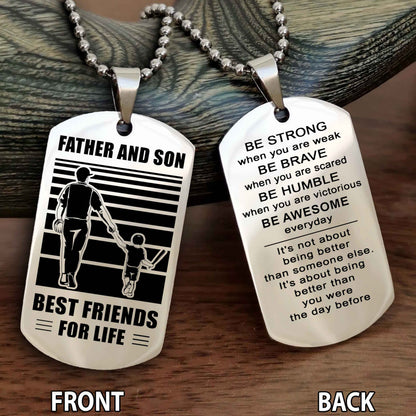Be Awesome Personalized Doule Side Dog Tag Everyday Gift For Your Son