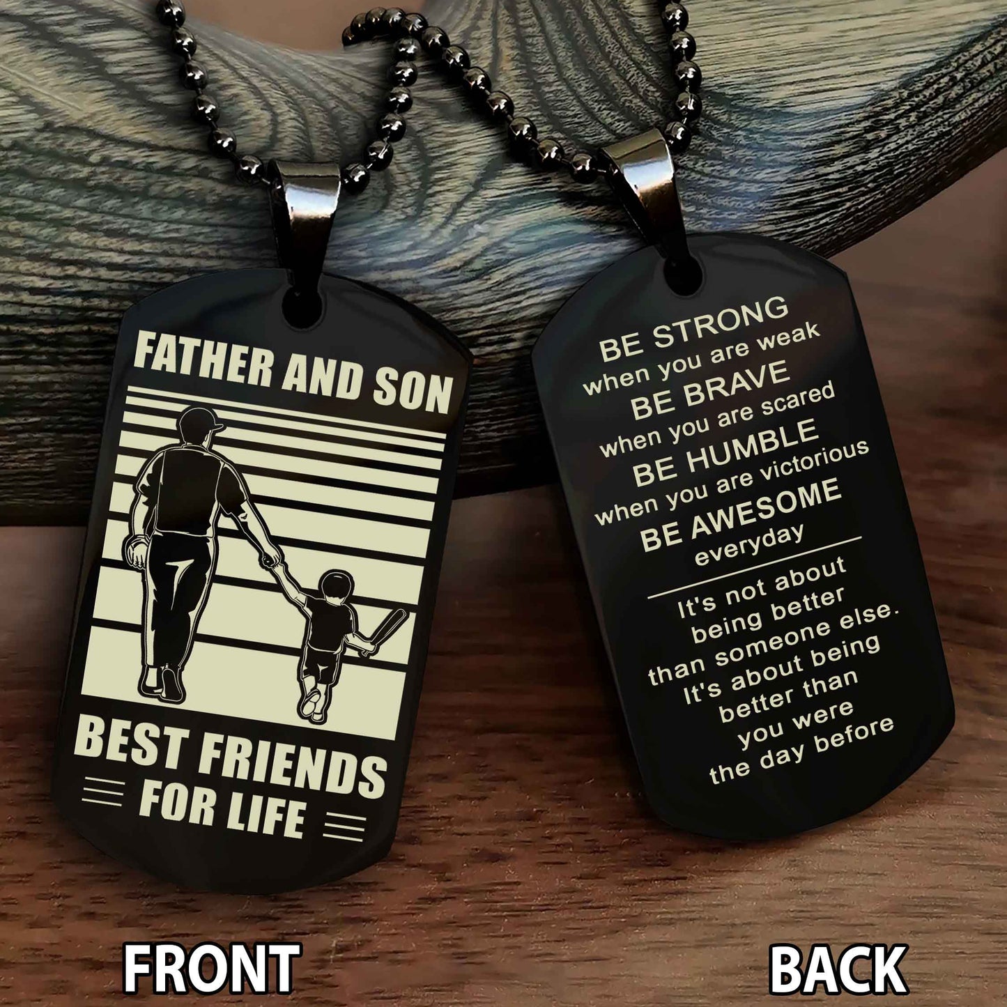 Be Awesome Personalized Doule Side Dog Tag Everyday Gift For Your Son