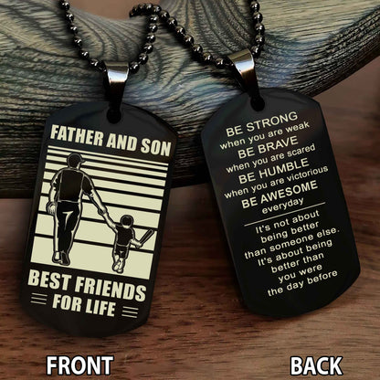 Be Awesome Personalized Doule Side Dog Tag Everyday Gift For Your Son