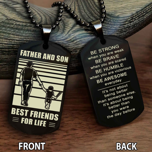 Be Awesome Personalized Doule Side Dog Tag Everyday Gift For Your Son