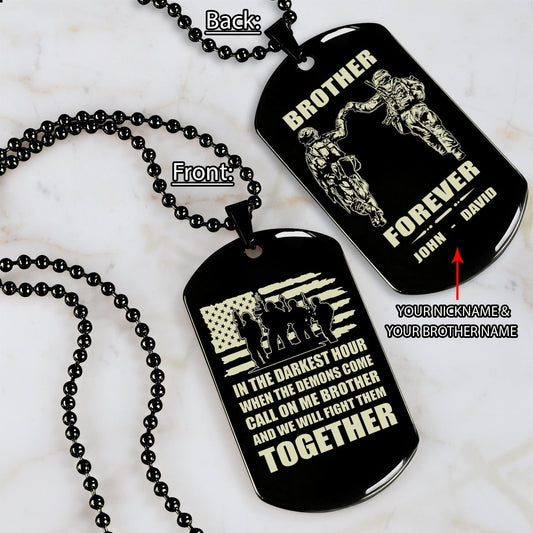 Soldier double side dog tag call on me brother and 4th of July day gifts