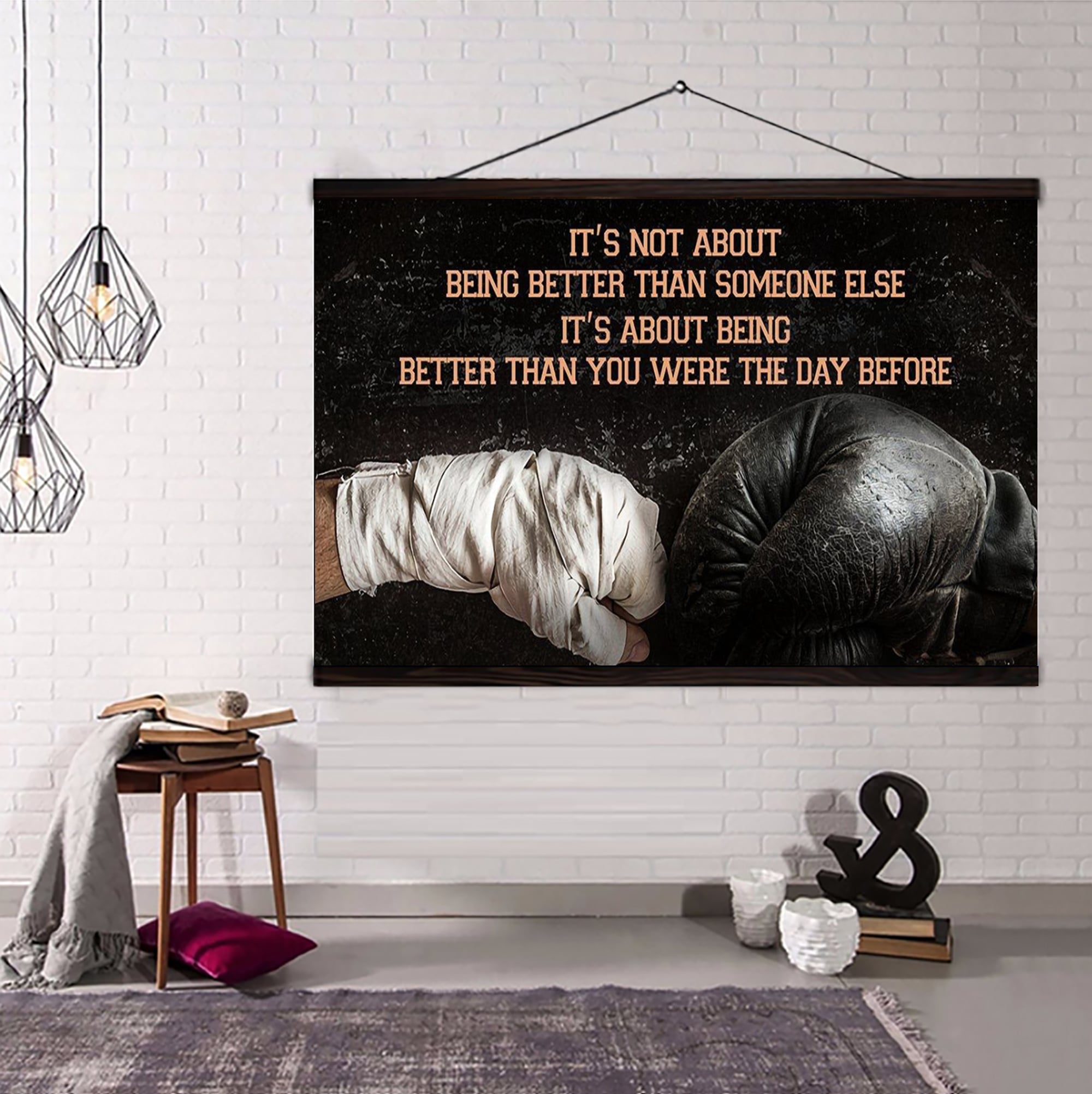 Fitness customizable poster canvas - It is not about better than someone else, It is about being better than you were the day before