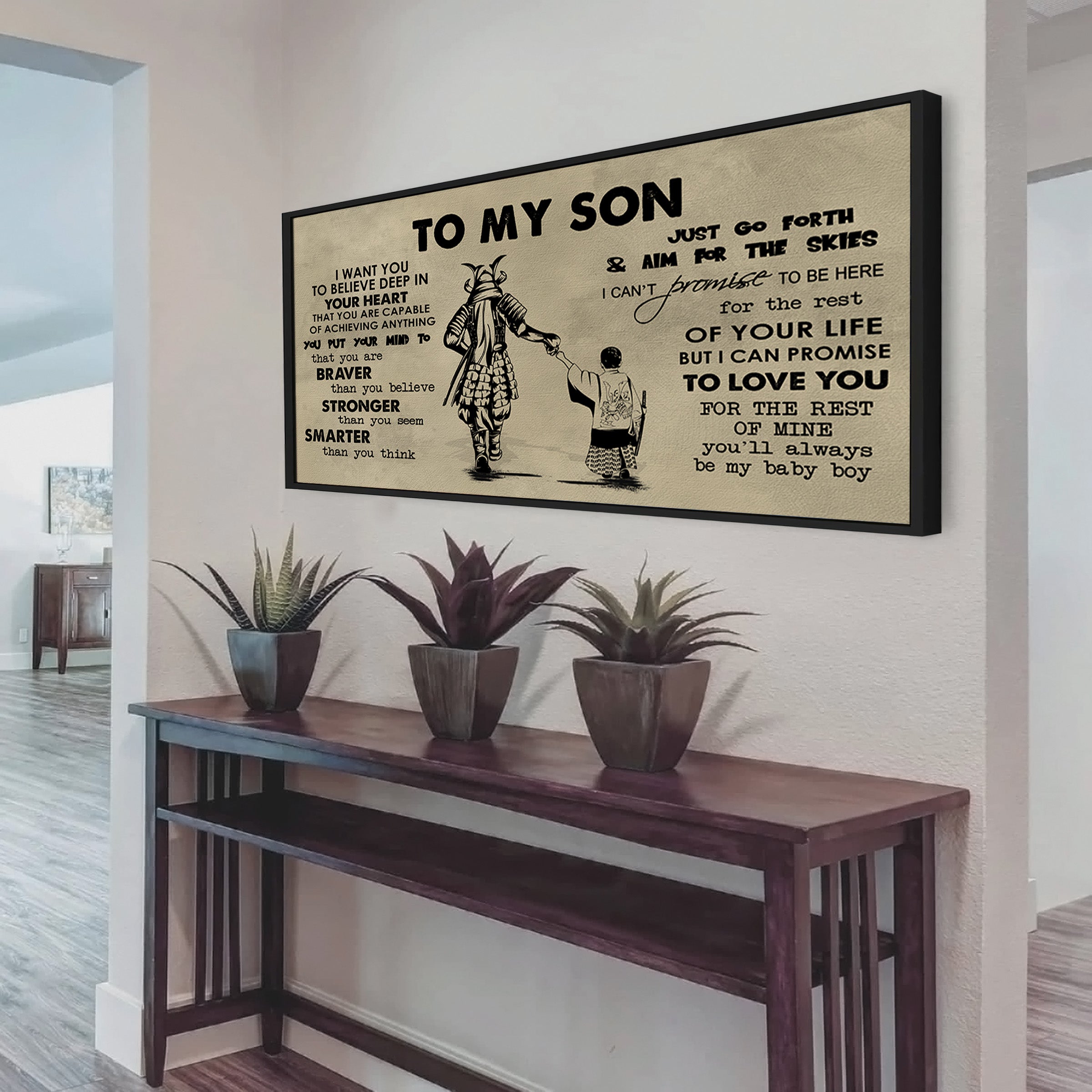 AMERICAN FOOTBALL TO MY SON- I WANT YOU TO BELIEVE- CANVAS POSTER