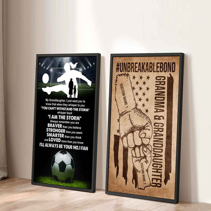 Grandma And Granddaughter UnBreakable Bond - 2 Piece Canvas Wall Art - Whisper Back I'm The Storm
