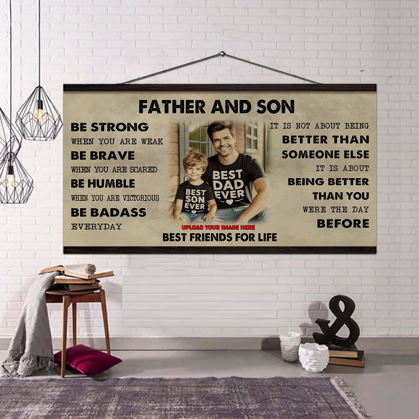 Vikings Father And Daughter Best Friends For Life - Be Strong When You Are Weak Poster Canvas Gift For Daughter From Father-Photo Upload