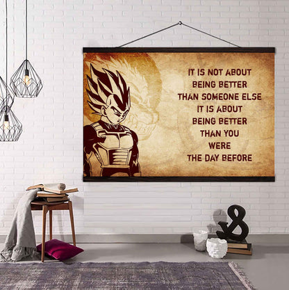 Viking Poster Canvas It's Not About Being Better Than Someone Else Best Gifts Motivation Quotes