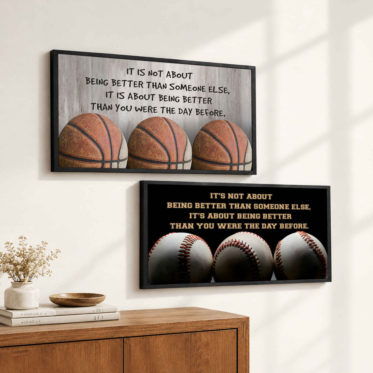 Combo Canvas It's About Being Better Than You Were Yesterday - 2 Pieces Canvas