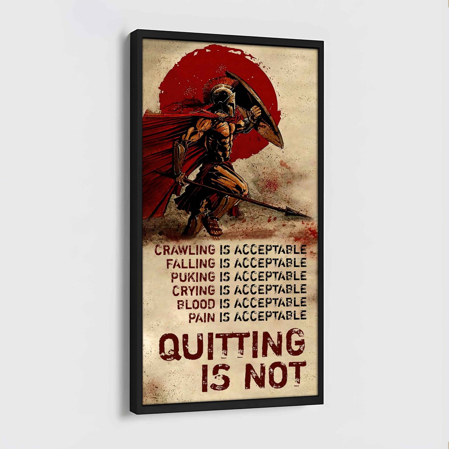 Warrior Quiting Is Not Poster Canvas Motivation Canvas Gift For You