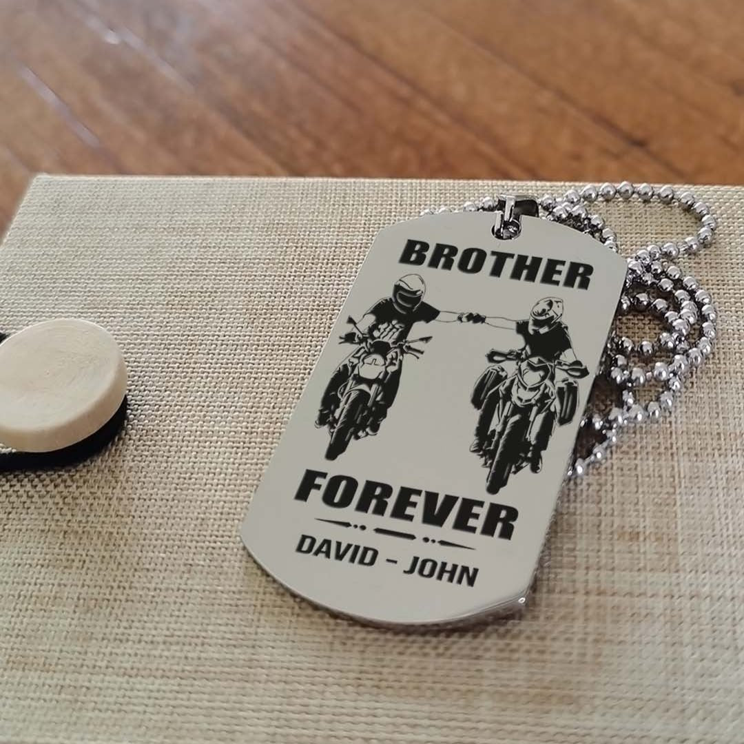 Vikings customizable engraved black dog tag double sided gift from brother, brother forever