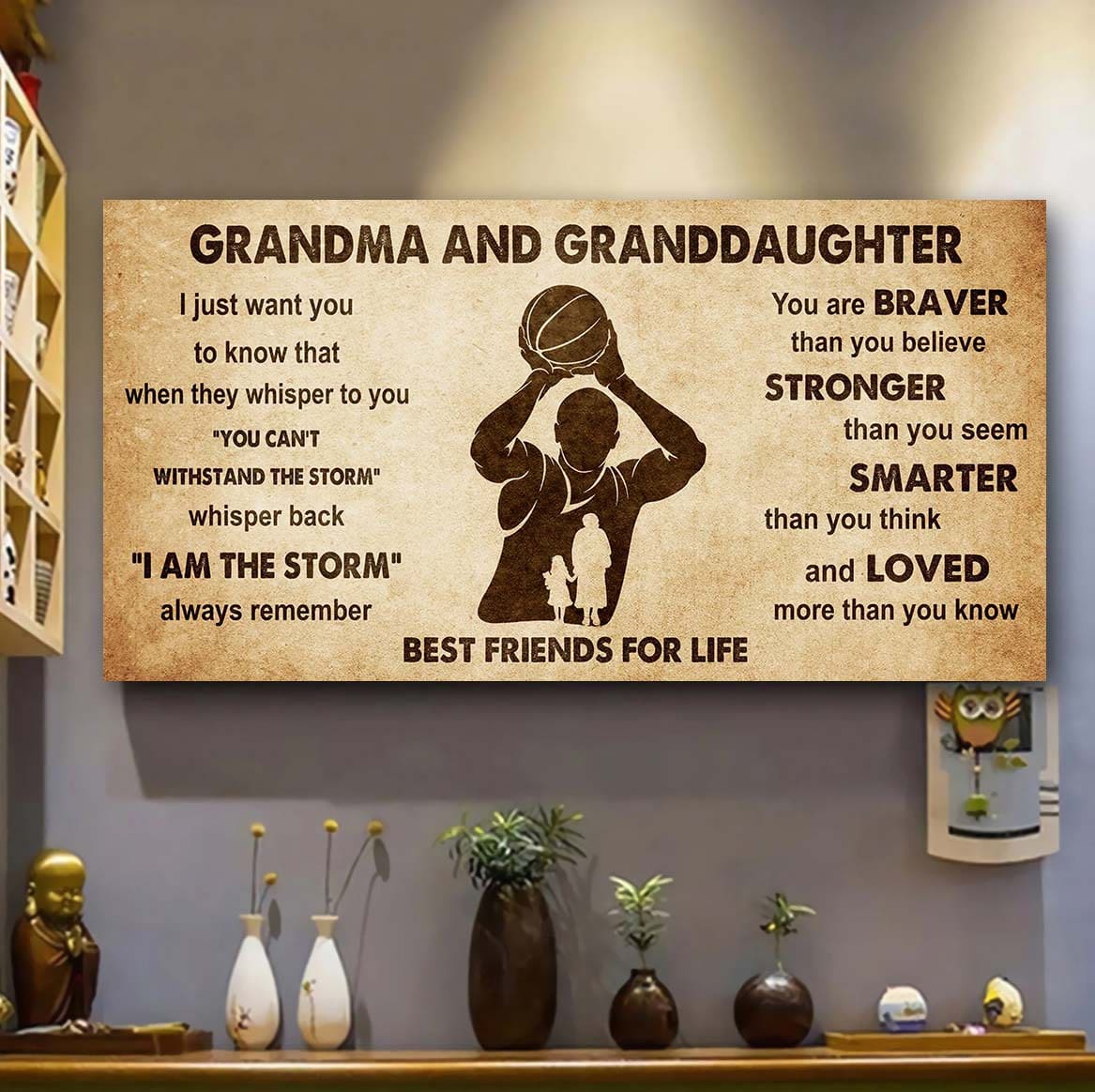 Personalized Grandma To Granddaughter Poster Canvas Grandma and Granddaughter Best Friends For Life - Message For Your Granddaughter Gifts For Her