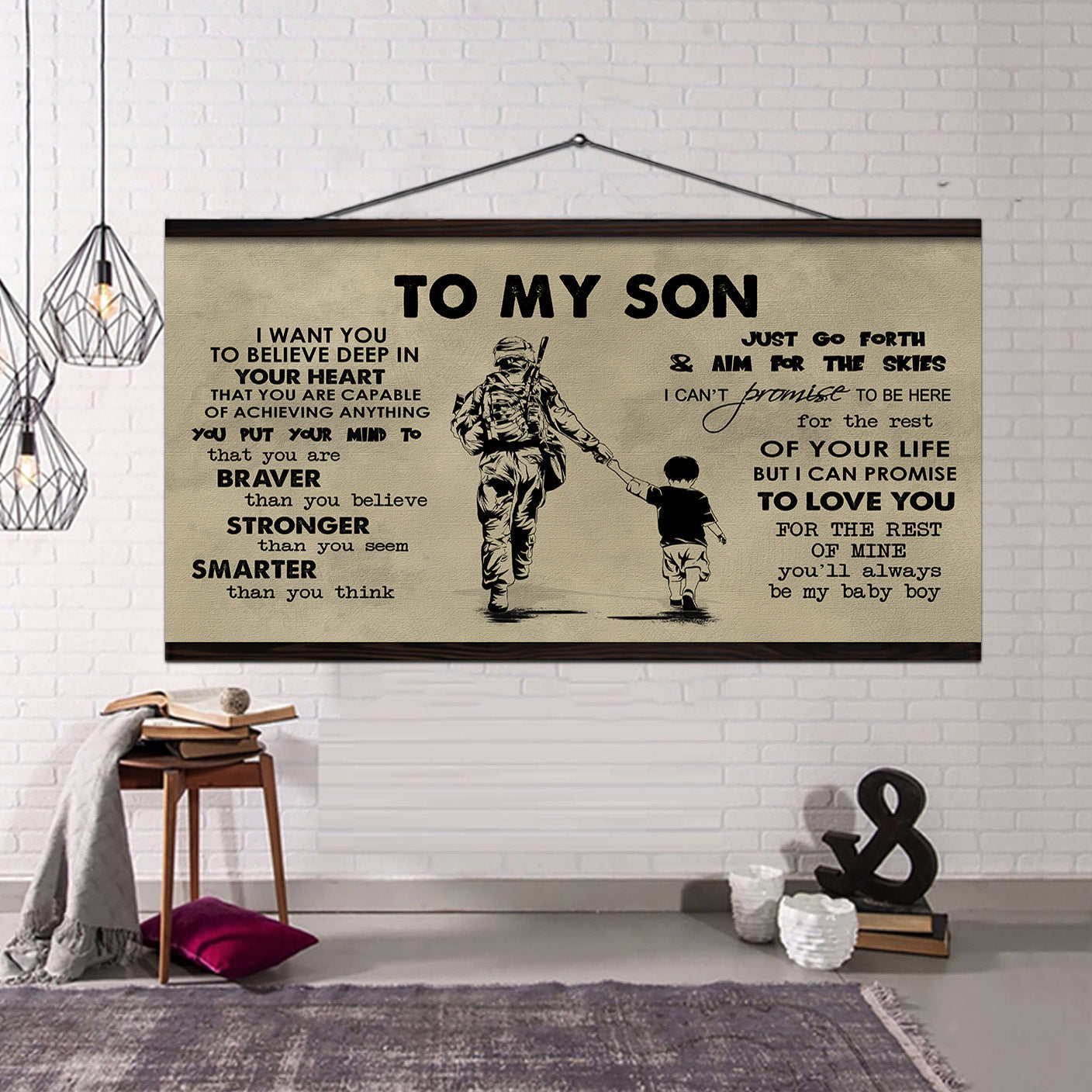 BASKETBALL TO MY SON- I WANT YOU TO BELIEVE- CANVAS POSTER