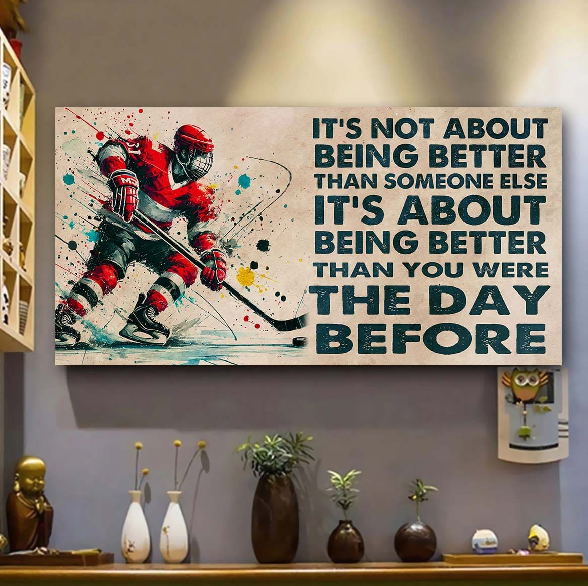 Ver 3 Water Color Soccer Poster Canvas It Is Not About Being Better Than Someone Else