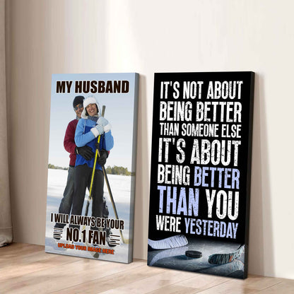 To My Husband Canvas I Am Your No 1 Fan - 2 Piece Canvas Wall Art - It's About Being Better Than You Were Yesterday