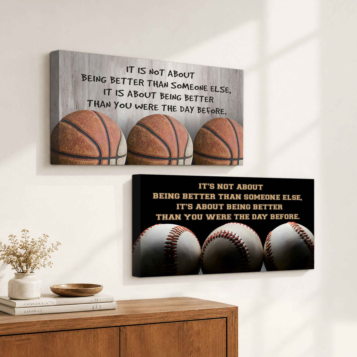 Combo Canvas It's About Being Better Than You Were Yesterday - 2 Pieces Canvas