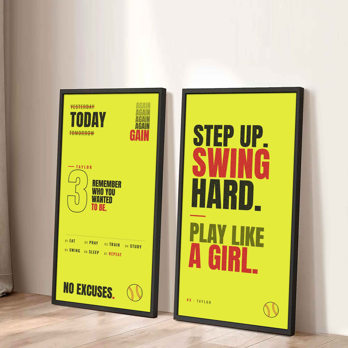 Sport Poster Again Again Again Motivation Quotes - 2 Piece Canvas Wall Art