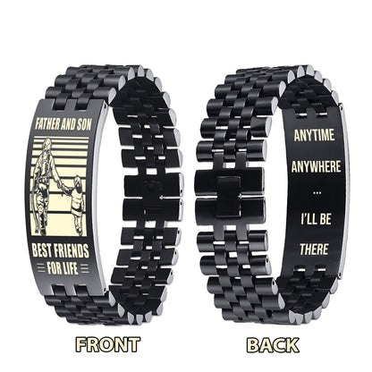 Samurai ANT Personalized Double Sided Bracelet Father And Son Best Friends For Life - Message on the back side