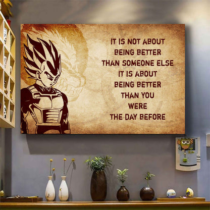 Viking Poster Canvas It's Not About Being Better Than Someone Else Best Gifts Motivation Quotes
