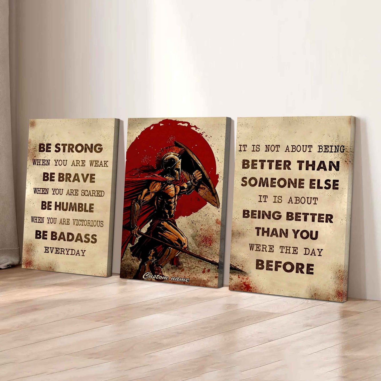 Be Better Than Yesterday – DRB VGT Mindset | 3-Piece Motivational Canvas Wall Art