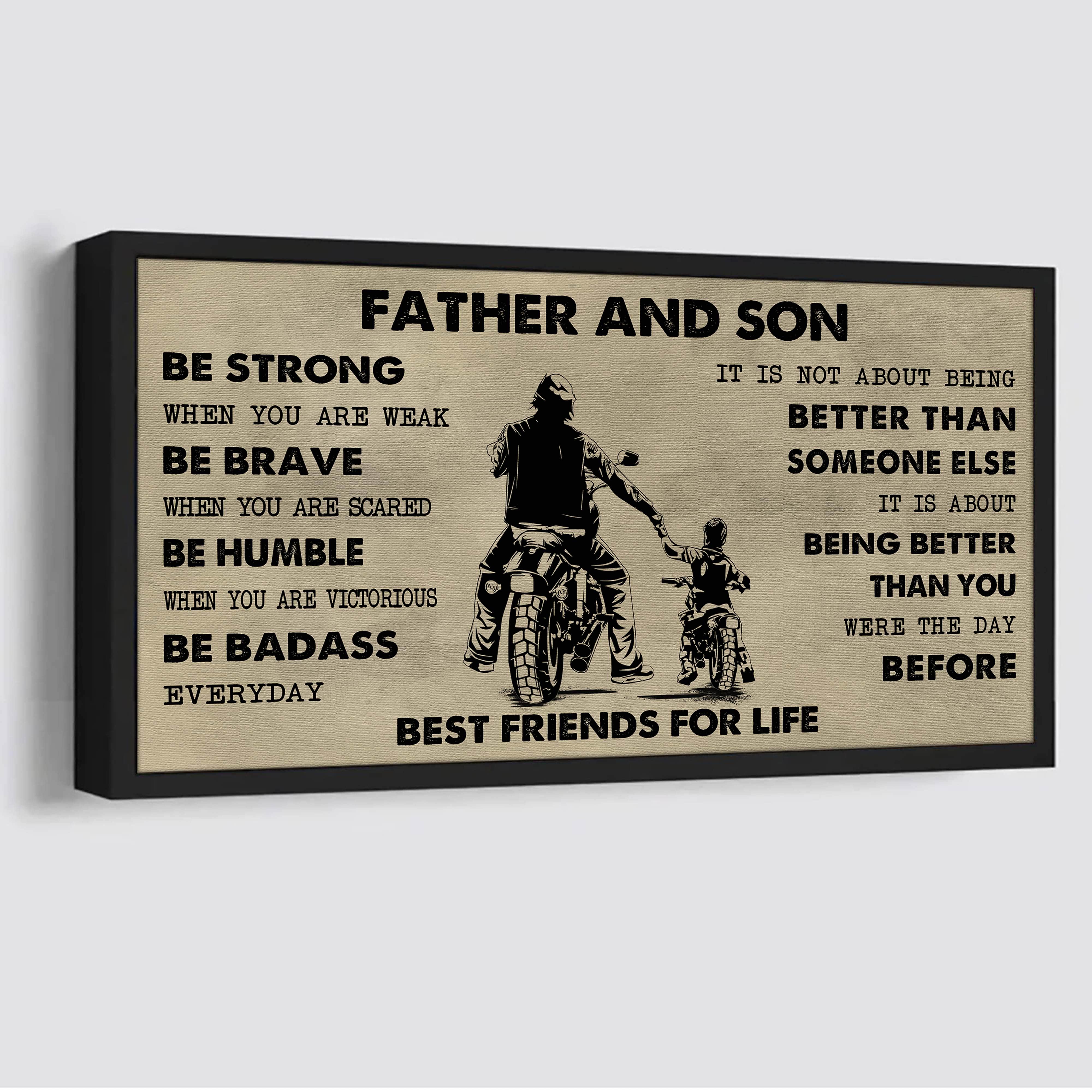 Ver 2 Family Father And Daughter Best Friends For Life - Be Strong When You Are Weak Poster Canvas Gift For Daughter From Father