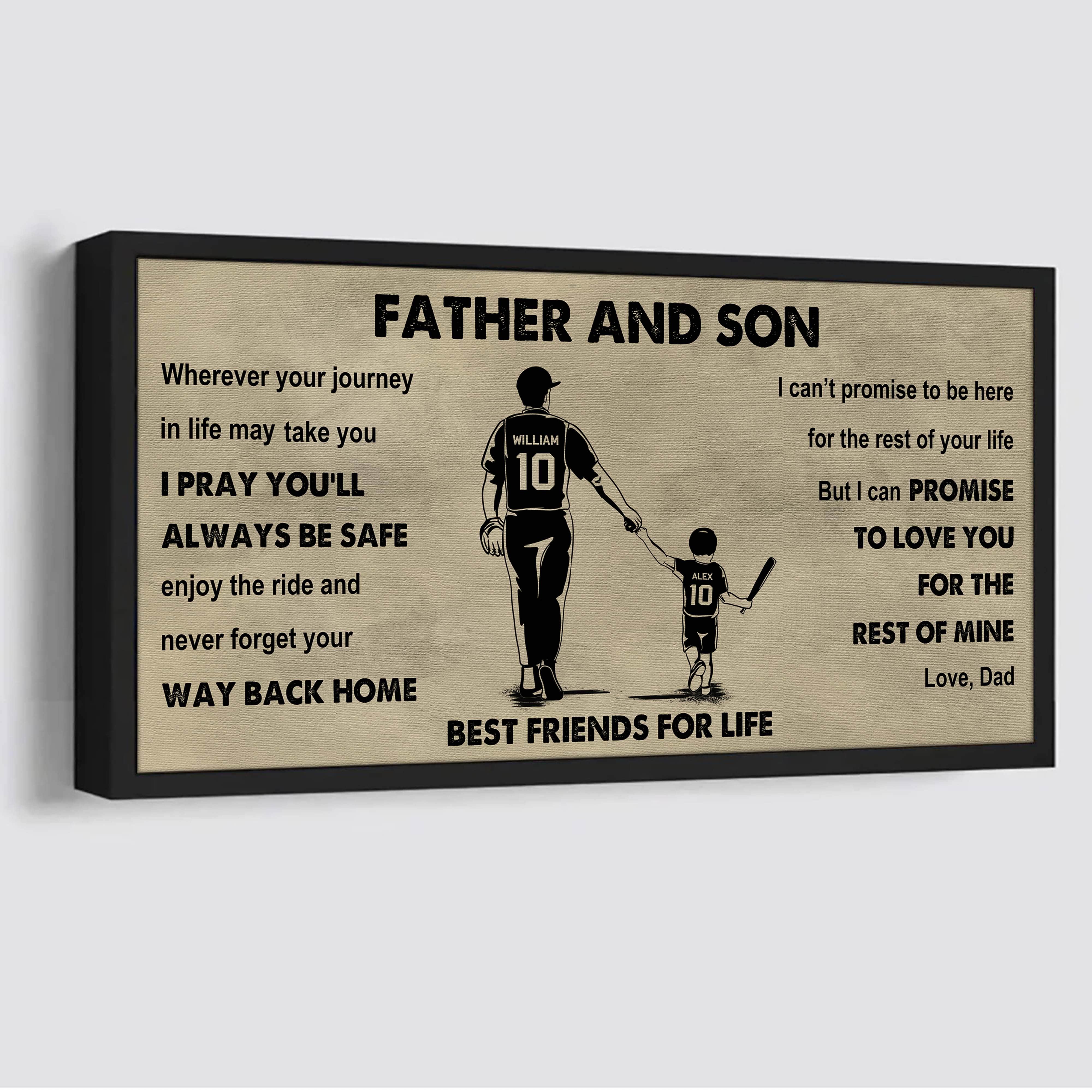 Sport-Family Father And Son Best Friends For Life - Ver 2 Never Forget Your Way Back Home Poster Canvas Gift For Son From Father