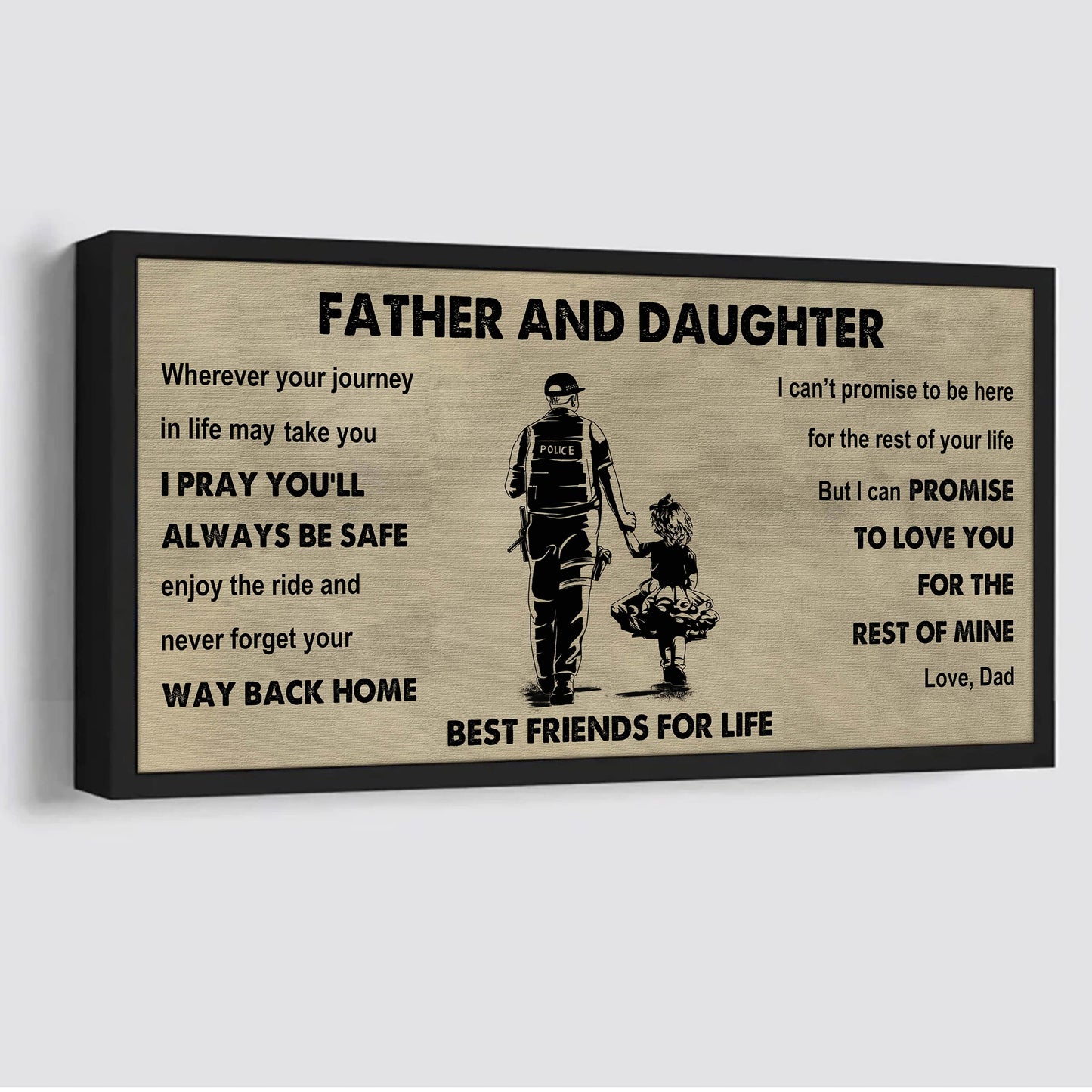 Samurai Father And Daughter Best Friends For Life - Ver 2 Never Forget Your Way Back Home Poster Canvas Gift For Daughter From Father
