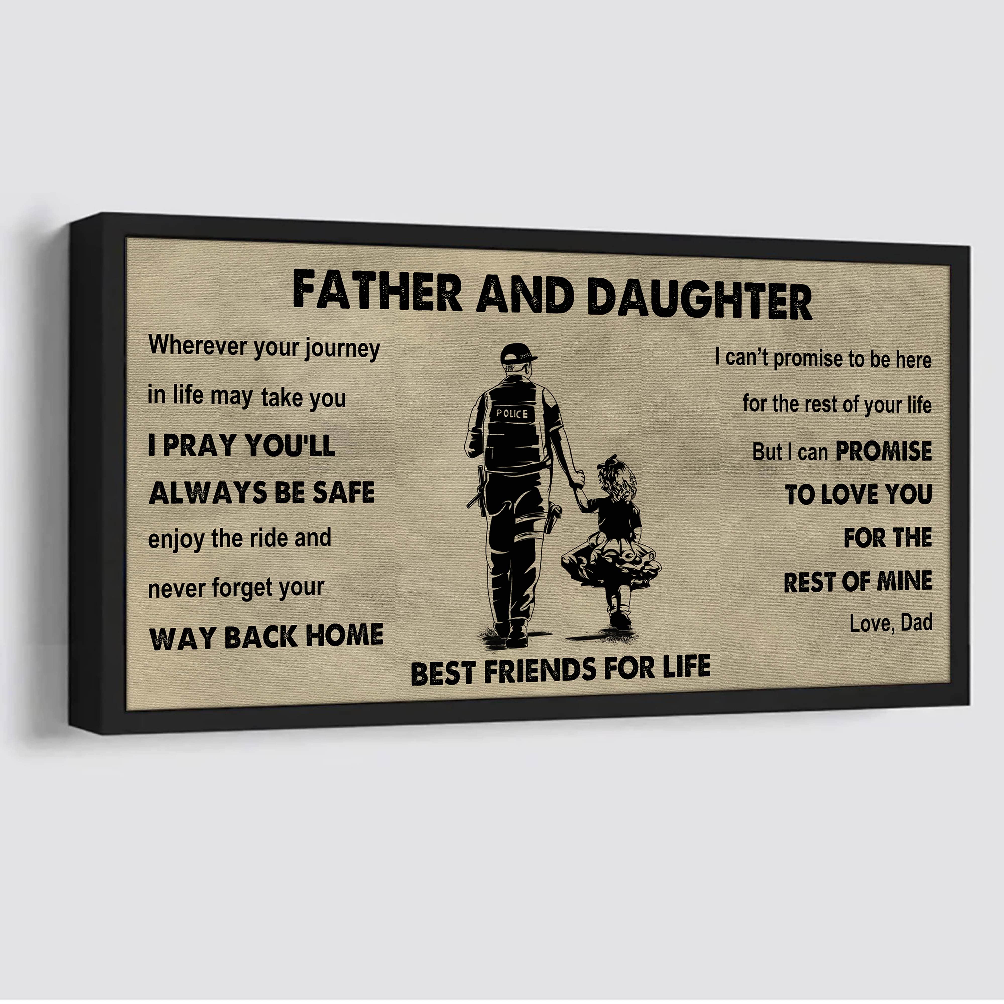 Biker Father And Daughter Best Friends For Life - Ver 2 Never Forget Your Way Back Home Poster Canvas Gift For Daughter From Father