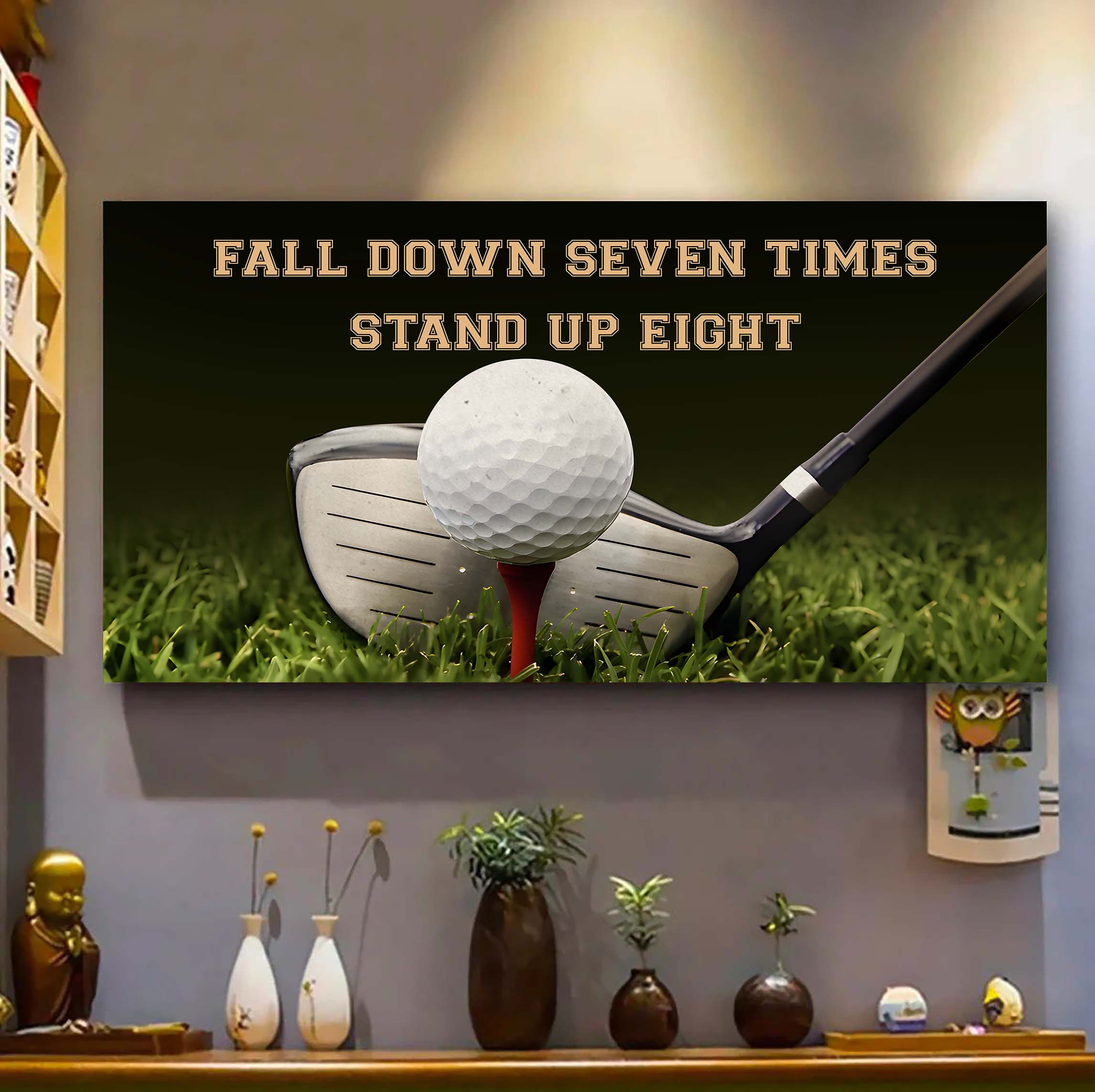 American football poster canvas fall down seven times stand up eight