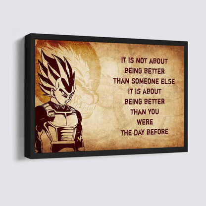 Viking Poster Canvas It's Not About Being Better Than Someone Else Best Gifts Motivation Quotes