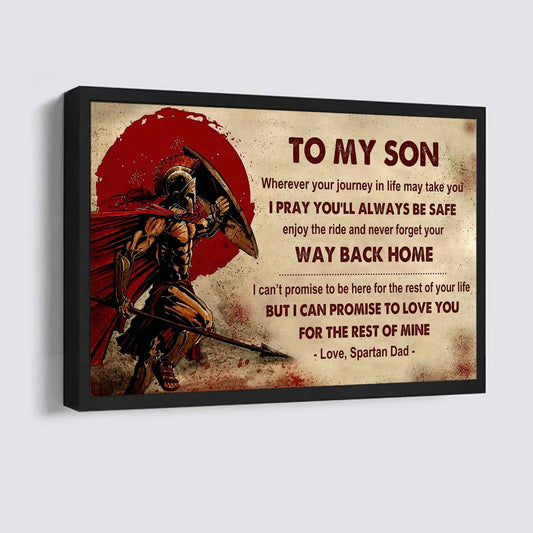 Spartan Poster Canvas Your Way Back Home From Dad To Son Gift For Your Son