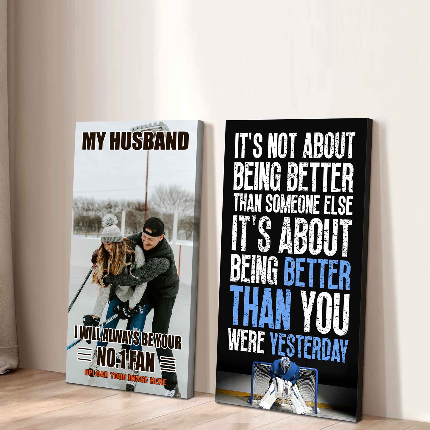 To My Husband Canvas I Am Your No 1 Fan - 2 Piece Canvas Wall Art - It's About Being Better Than You Were Yesterday