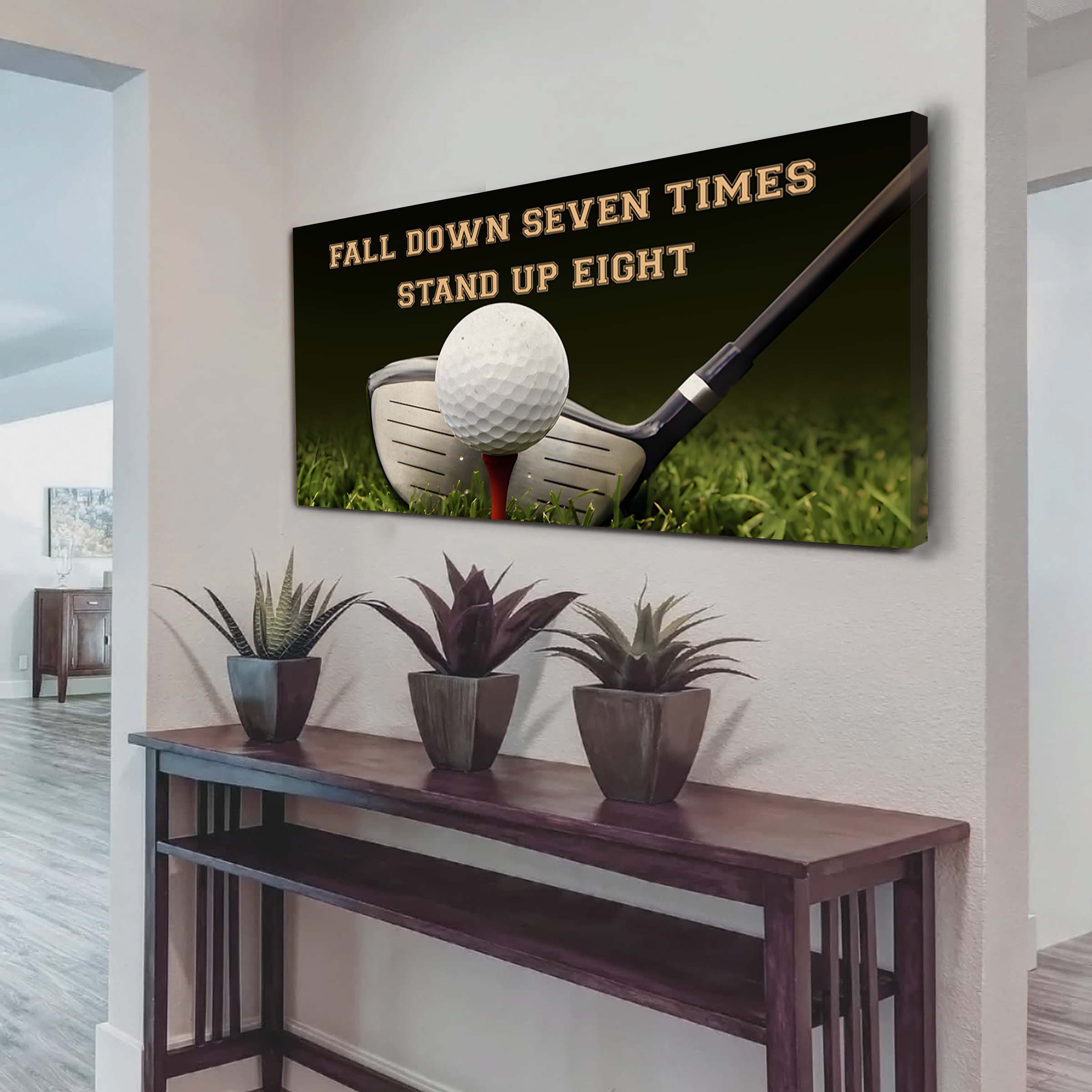 Baseball poster canvas fall down seven times stand up eight