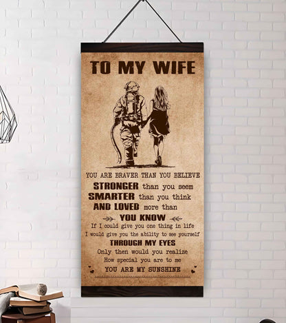 DRB VGT- Poster Canvas You Are Braver Than You Believe - You Are My Sunshine Gift For Your Wife