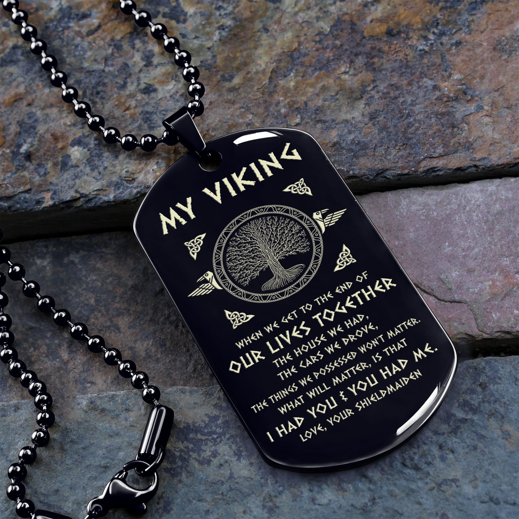 Viking Dog tag wife to husband