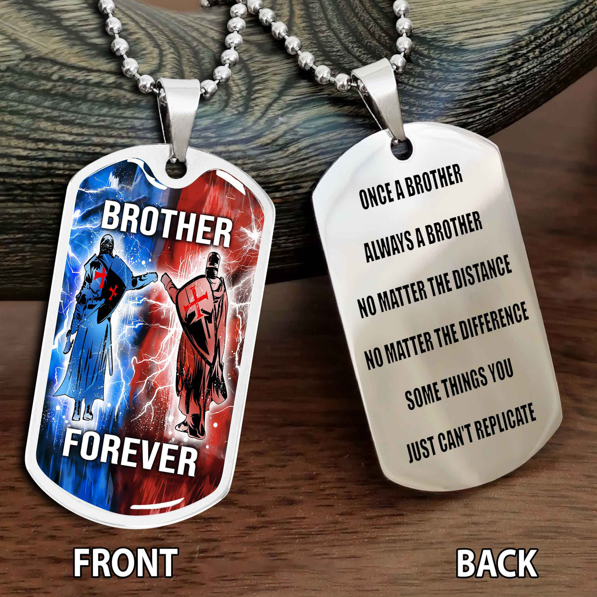 Personalized Double Side Graphic Dog Tag Gift For Brother Once A Soldier Always A Soldier