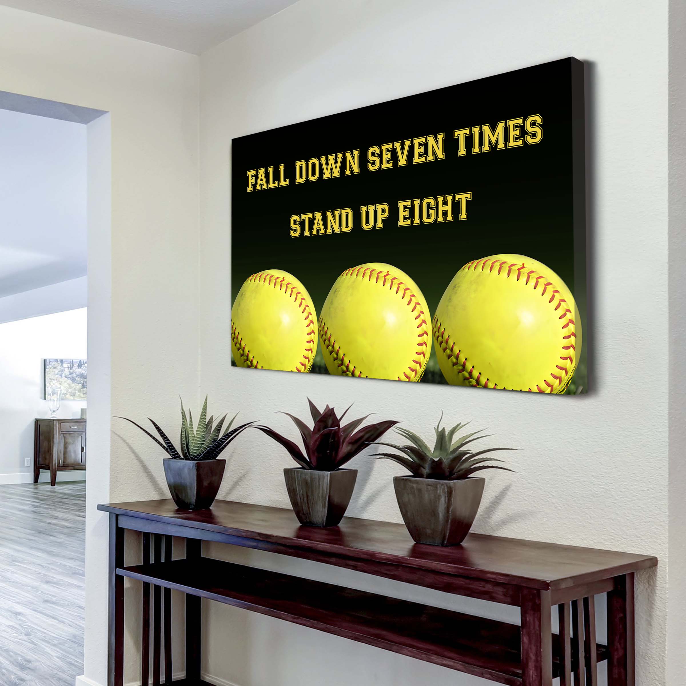 Basketball poster canvas fall down seven times stand up eight standard size