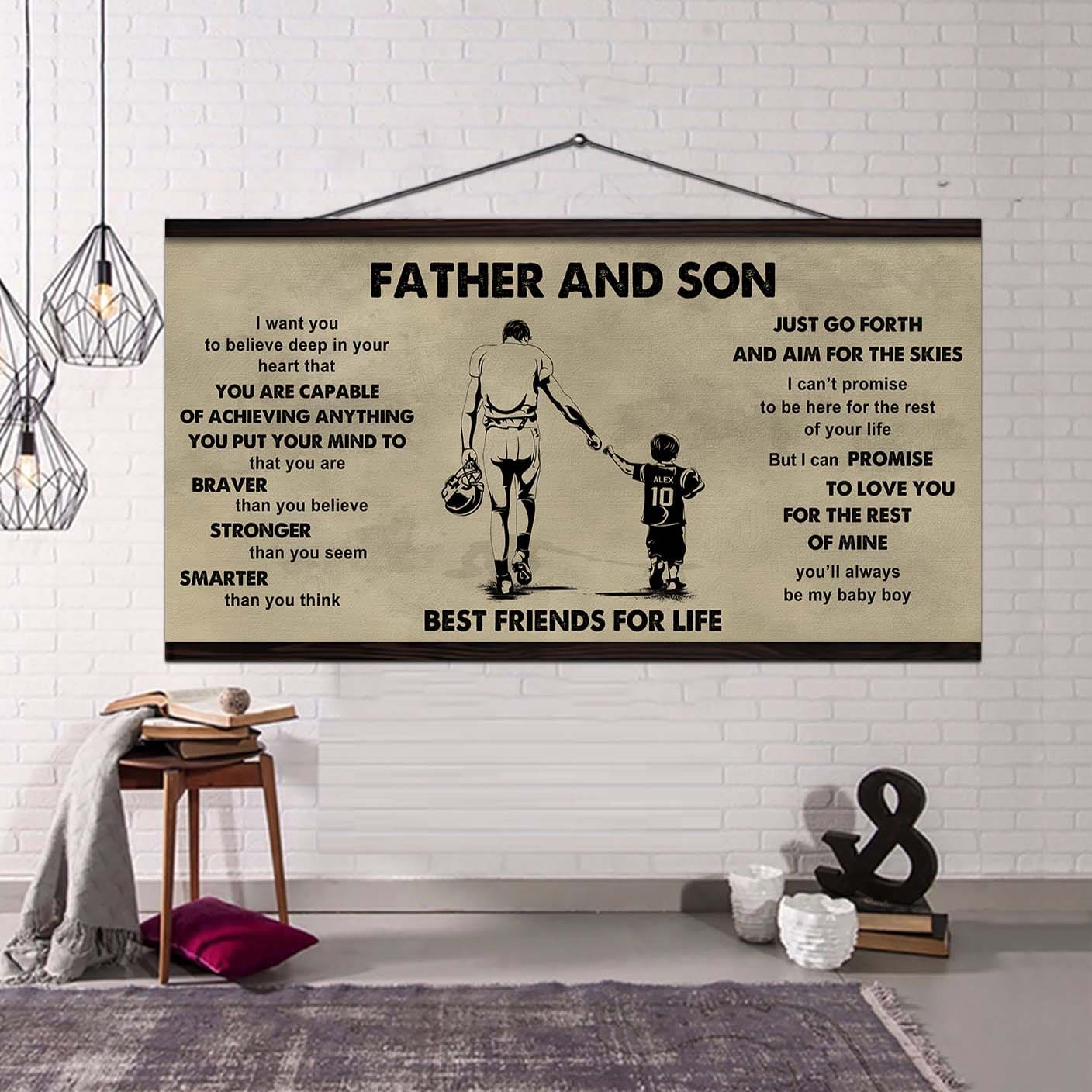 Sport - Family Father And Son Best Friends For Life - That You Are Braver Than You Believe Poster Canvas Gift For Son From Father