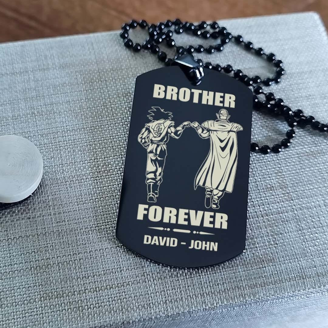 Spartan customizable engraved black dog tag double sided gift from brother, brother forever