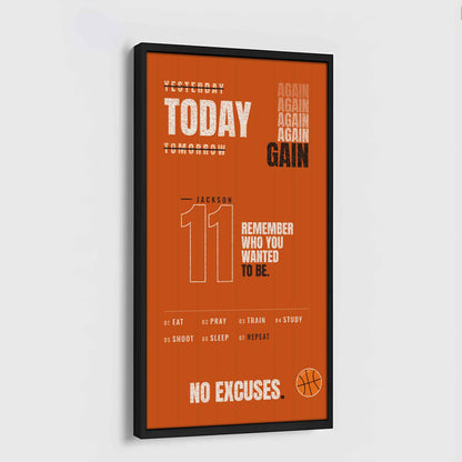 Sport Personalized Poster Canvas Remember Who You Wanted To Be Today Again Again Again Gain