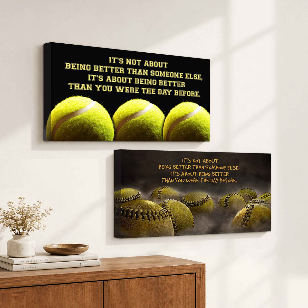 Combo Canvas It's About Being Better Than You Were Yesterday - 2 Pieces Canvas