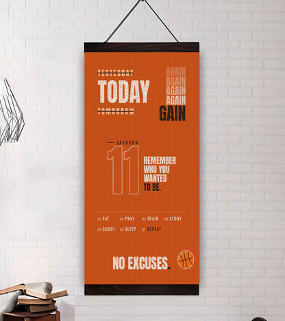 Sport Personalized Poster Canvas Remember Who You Wanted To Be Today Again Again Again Gain