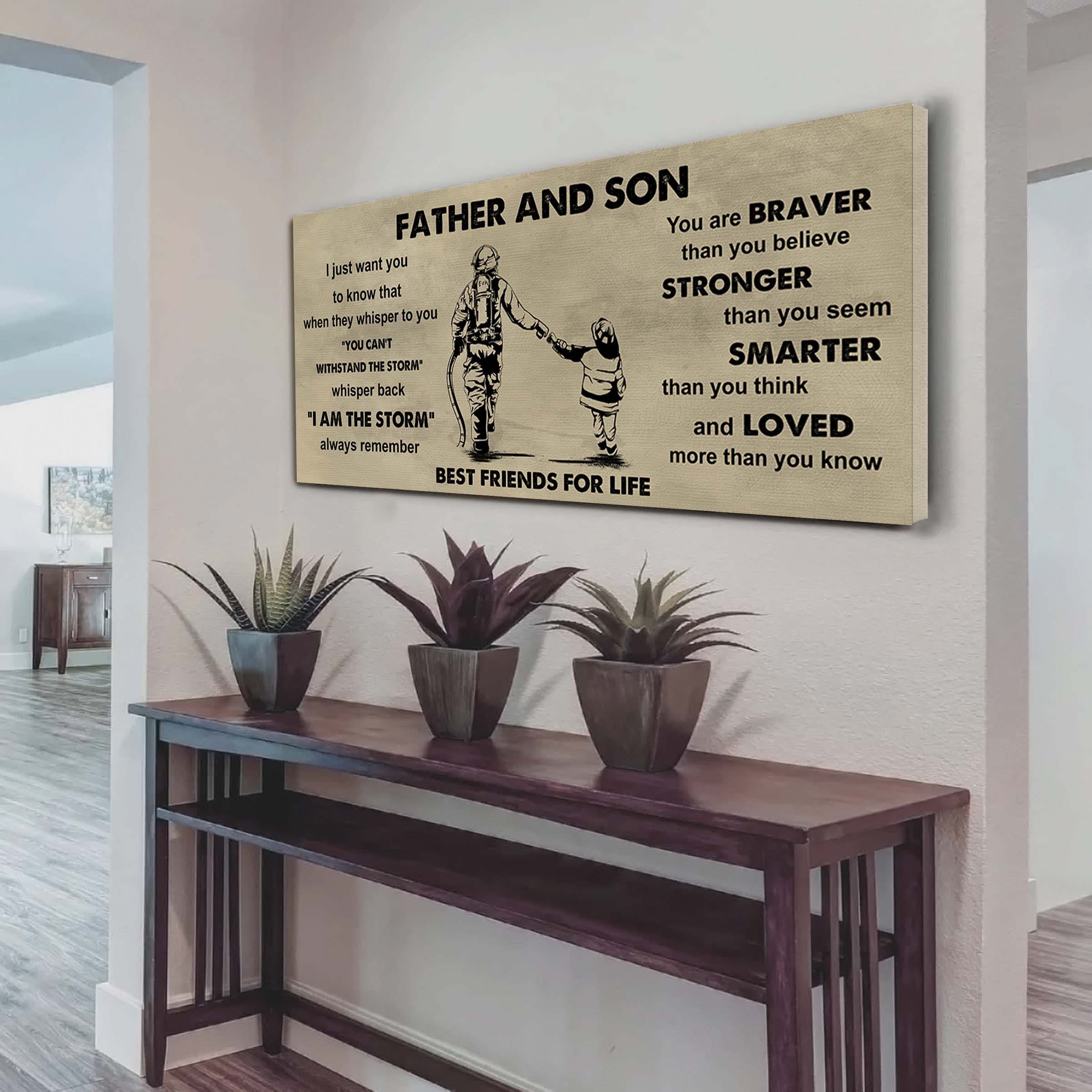 Ver 2 Family Father And Son Best Friends For Life - I Am The Storm Poster Canvas Gift For Son From Father