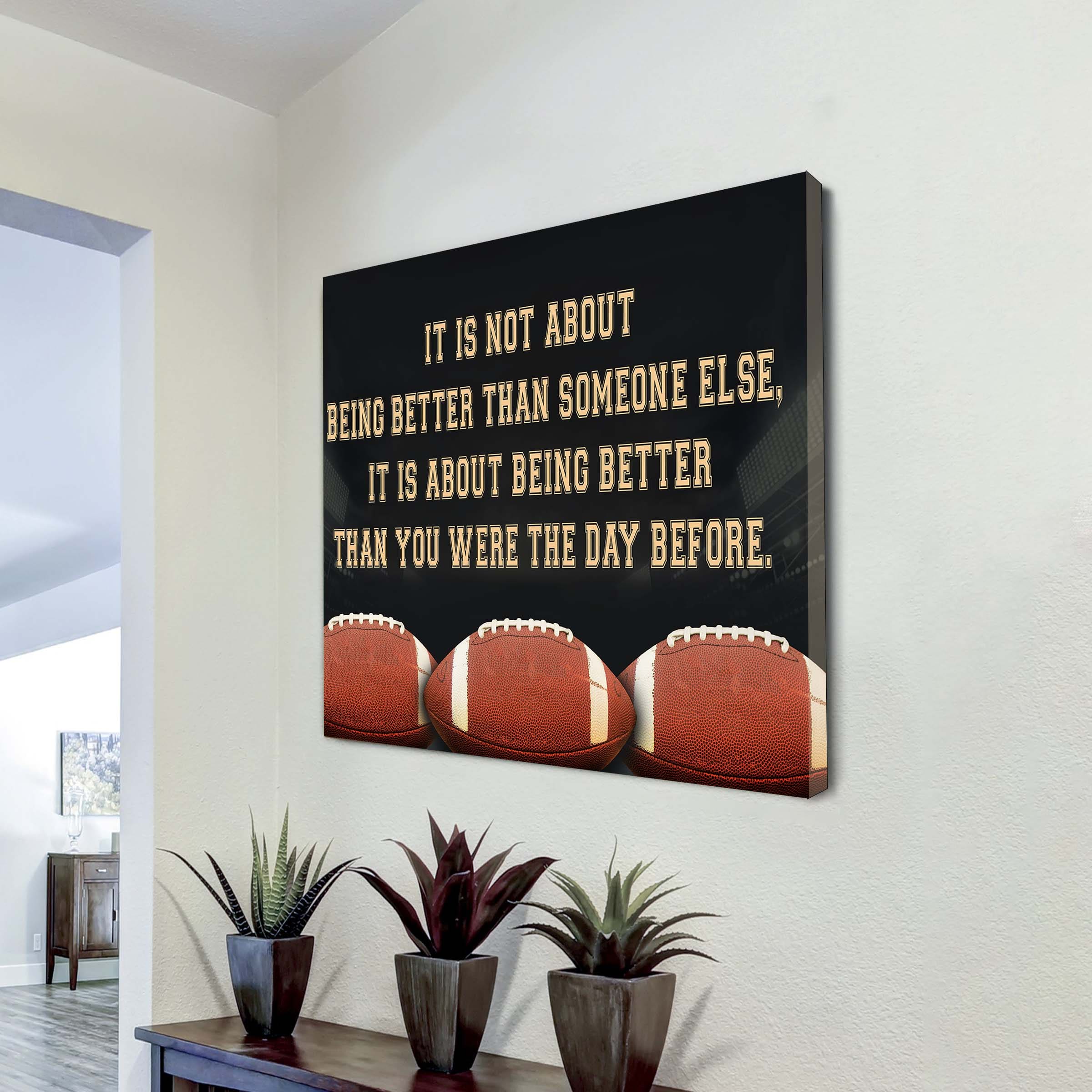 Basketball Square Poster Canvas It's Not About Being Better Than Someone Else It's About Being Better Than You Were The Day Before