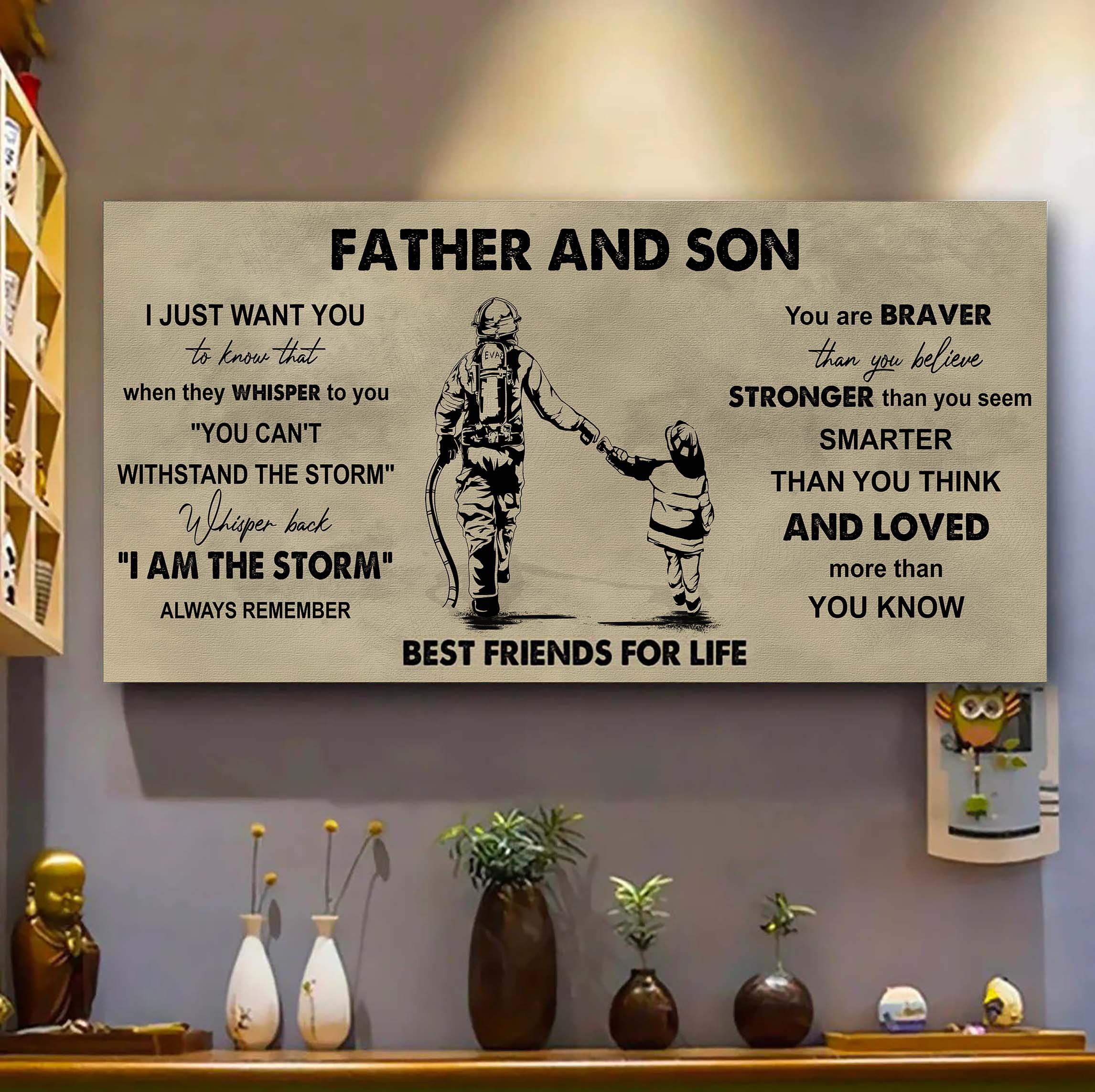 DRB Father And Daughter Best Friends For Life - I Am The Storm Poster Canvas Gift For Daughter From Father-Photo Upload