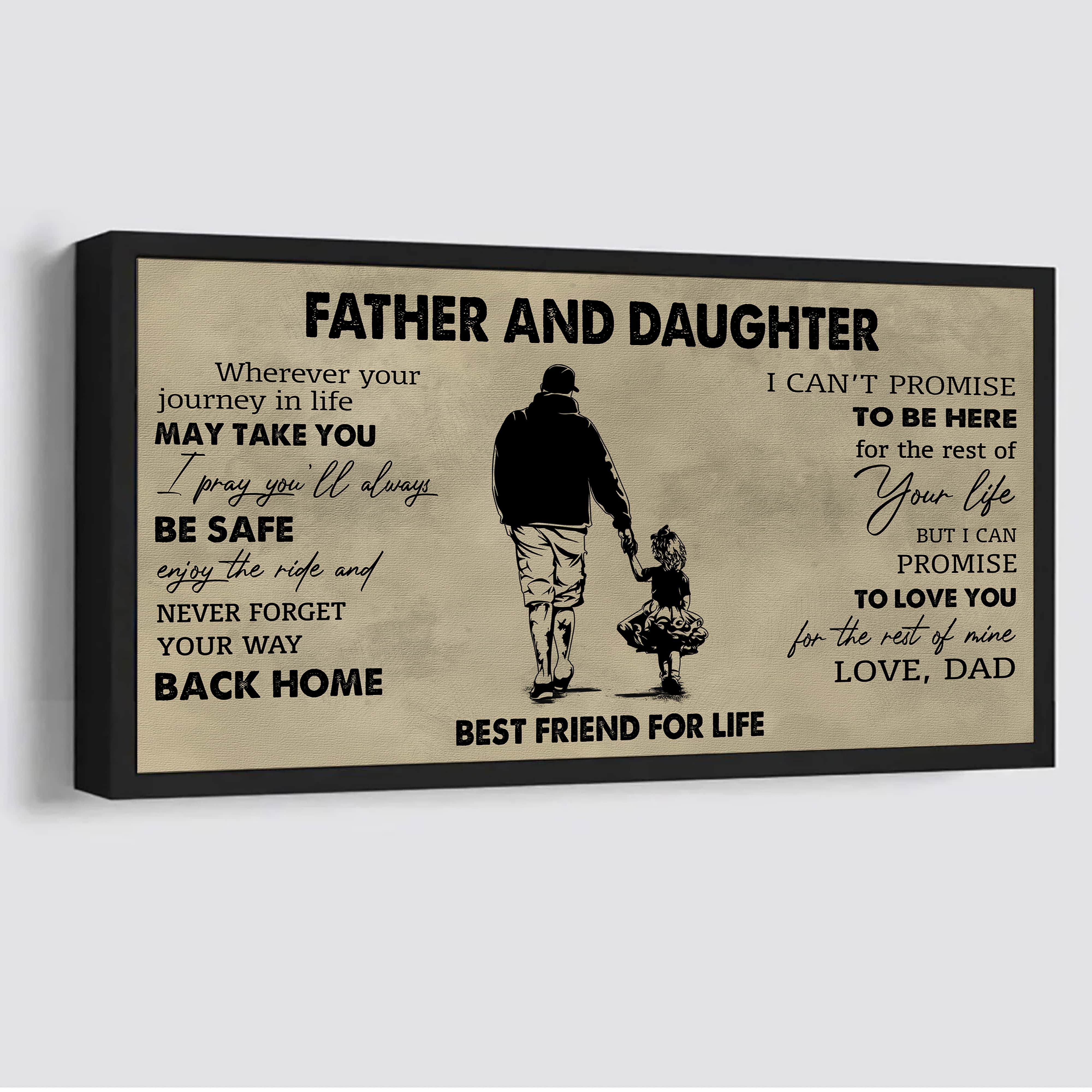 Family Father And Daughter Best Friends For Life - Never Forget Your Way Back Home Poster Canvas Gift For Daughter From Father