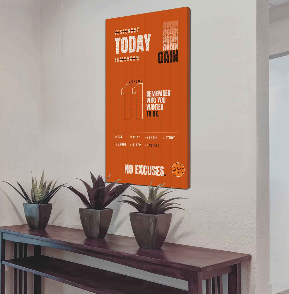 Sport Personalized Poster Canvas Remember Who You Wanted To Be Today Again Again Again Gain